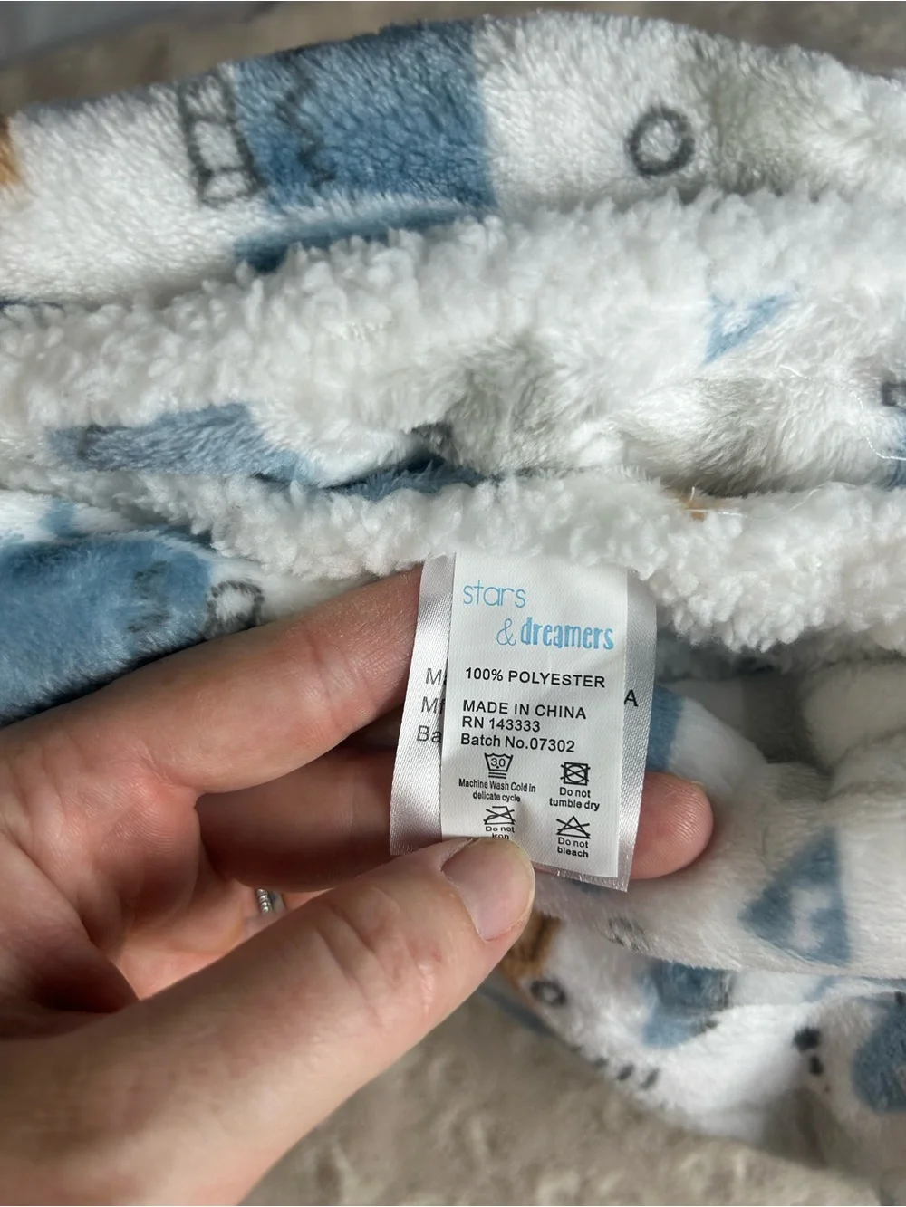 Stars & Dreamers Danbar Car Truck Baby Blanket Bus Beep! Blue White Gray Sherpa